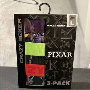 Pixar Crazy Boxer Boxer Briefs Mens Large 3 Pack Disney Underwear Toy Story